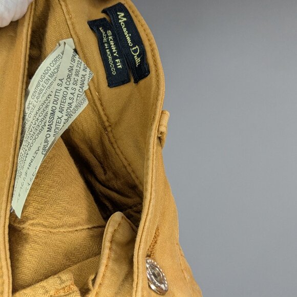 Massimo Dutti Skinny Fit Pants Gold Yellow Size 6 - Picture 5 of 5